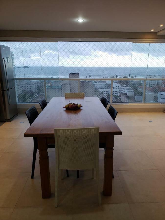 Apto Com Vista Para O Mar E Ampla Varanda Gourmet Apartamento Guarujá Exterior foto